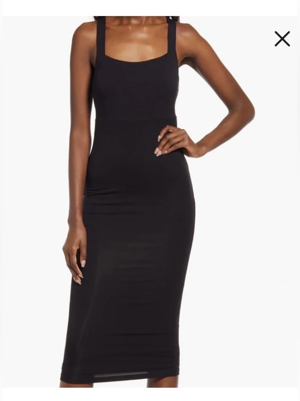 GOOD AMERICAN - Black 90’s Tank Midi Dress Size 6
